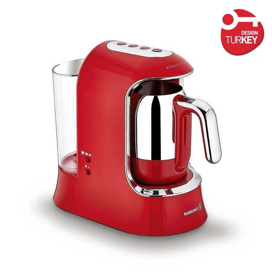 Rdeč aparat za turško kavo Kahvekolik Aqua Korkmaz
