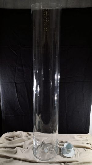 Steklena mega cilindrična okrasna vaza ALE I.I., 25 cm