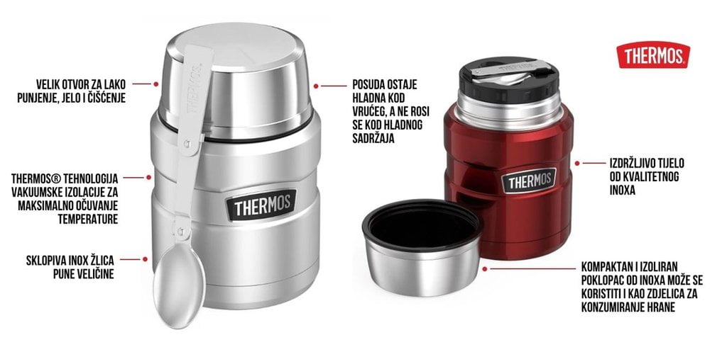 Zelena vakuumska termo posoda King THERMOS, 0.47 l - slika 9