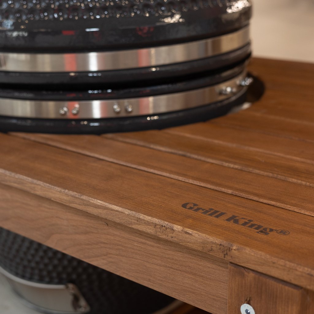 Grill King 54 keramični kamado žar s smokerjem in opremo (Oranžen) + miza - slika 7