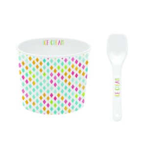 Easy Life Texture v.3 porcelanasta posodica in žlička za sladoled