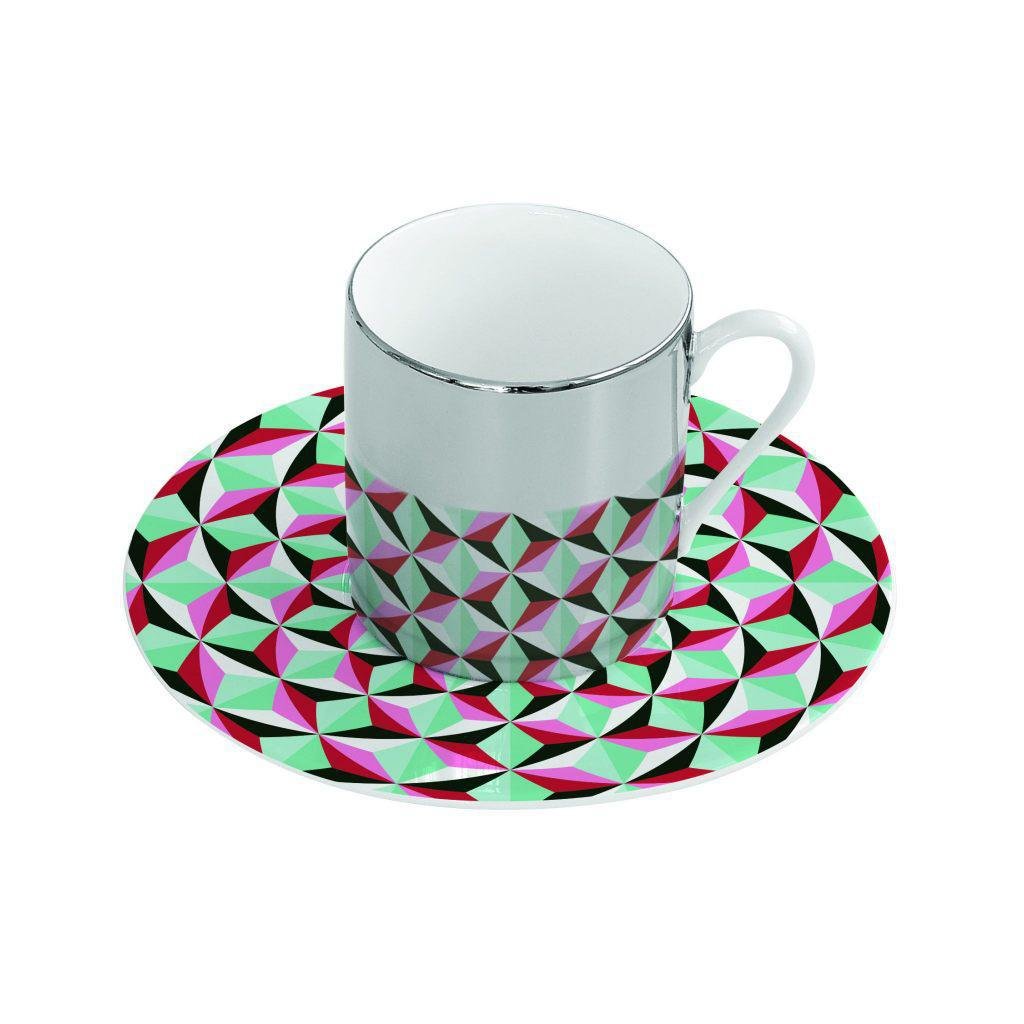 Skodelica za kavo Easy Life Geometrical s krožničkom