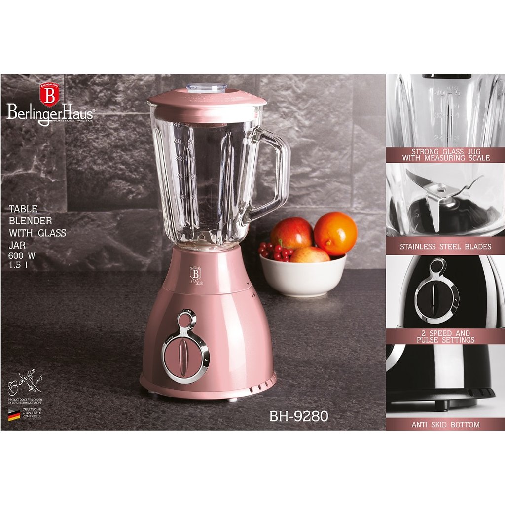 Berlinger Haus samostoječi električni blender s stekleno posodo - slika 5