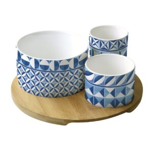 Easy Life Geometric Blue 4v1 set za predjed s krožnikom