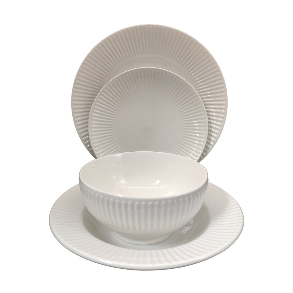 Grill King Table Porcelain New Bone White Lines 24 delni set/servis