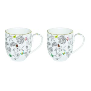 Easy Life Fleurs et Papillons skodelica za čaj, set za 2 osebe