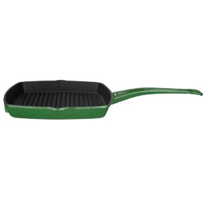 Lava kvadratna litoželezna grill ponev, 26 cm – zelena