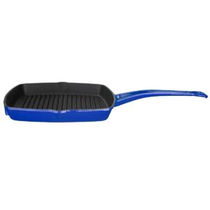Lava kvadratna litoželezna grill ponev z integriranim ročajem – modra