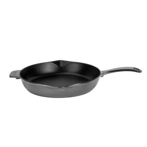 Lava okrogla litoželezna grill ponev z ročaji in odtokom