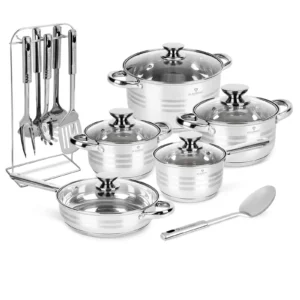 Blaumann Gourmet 17v1 komplet inox posode z indukcijskim dnom