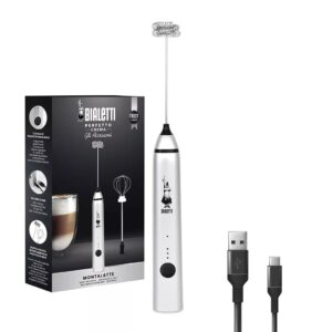 Bialetti Whipper električni USB penilnik mleka — za cappuccino, latte in proteinske napitke
