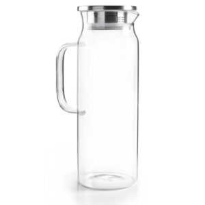 Ibili Jug stekleni vrč za hladilnik 1500 ml — borosilikat, tanek profil, inox pokrov