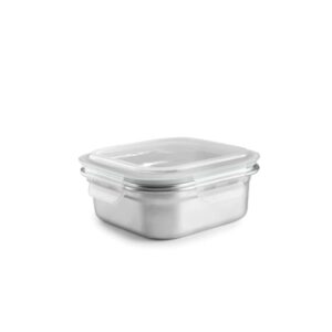 Ibili Keepklin kvadratna posoda za hrano 300 ml — inox, mikrovalovna OK, hermetičen pokrov