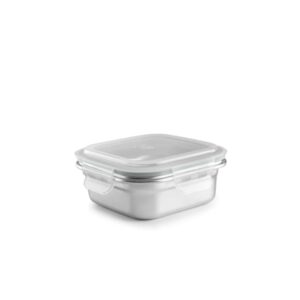 Ibili Keepklin kvadratna posoda za hrano 500 ml — inox, mikrovalovna OK, hermetičen pokrov