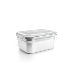 Ibili Keepklin pravokotna posoda za hrano 400 ml — inox, mikrovalovna OK, hermetičen pokrov