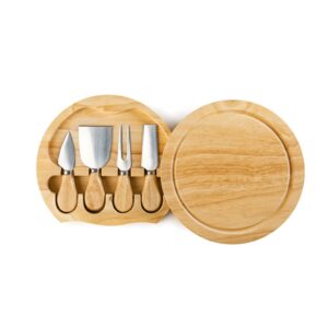 Ibili Cheese set 4 nožev za sir z lesenimi ročaji — kaučukovo drevo, premer 21 cm
