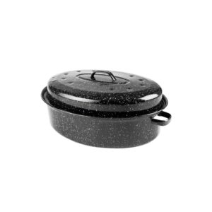 Ibili Cocotte ovalni pekač iz emajliranega jekla s pokrovom 36×26 cm — za pečico