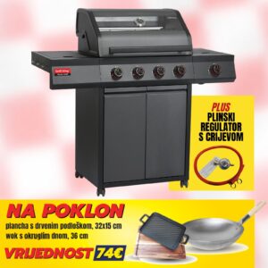 Grill King Master 0105 plinski žar 5 gorilnikov 15 kW + wok in plancha GRATIS