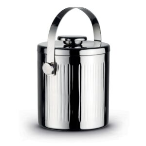 Pozzi Milano Silver Nights posoda za led z dvojno steno — rebrasta tekstura, darilo