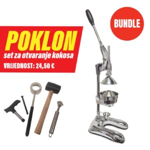 Grill King BUNDLE Professional mehanska preša za granatno jabolko in agrume + komplet za kokos