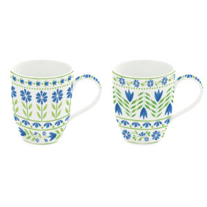 Easy Life Flowers Garden 2v1 set mug skodelic — porcelan s cvetlicami, darilo