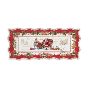 Easy Life Christmas Memories pravokotni pladenj 40×18 cm — praznični porcelan