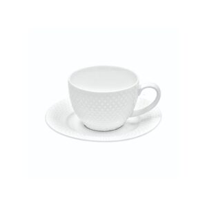 La Porcellana Bianca Richiamo espresso skodelica s krožničkom 125 ml — relief, bel porcelan