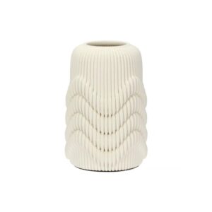 Rituali Domestici Deco porcelanska vaza M — bela gladka površina s subtilnimi teksturami, 20×29,5 cm