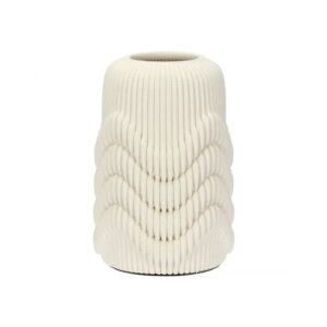 Rituali Domestici Deco porcelanska vaza L — bela gladka površina s subtilnimi teksturami, 23×38 cm