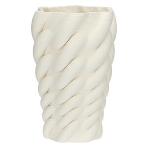 Rituali Domestici Trama Deco vaza L z 3D vzorcem — porcelan s teksturo tkanine, 38 cm