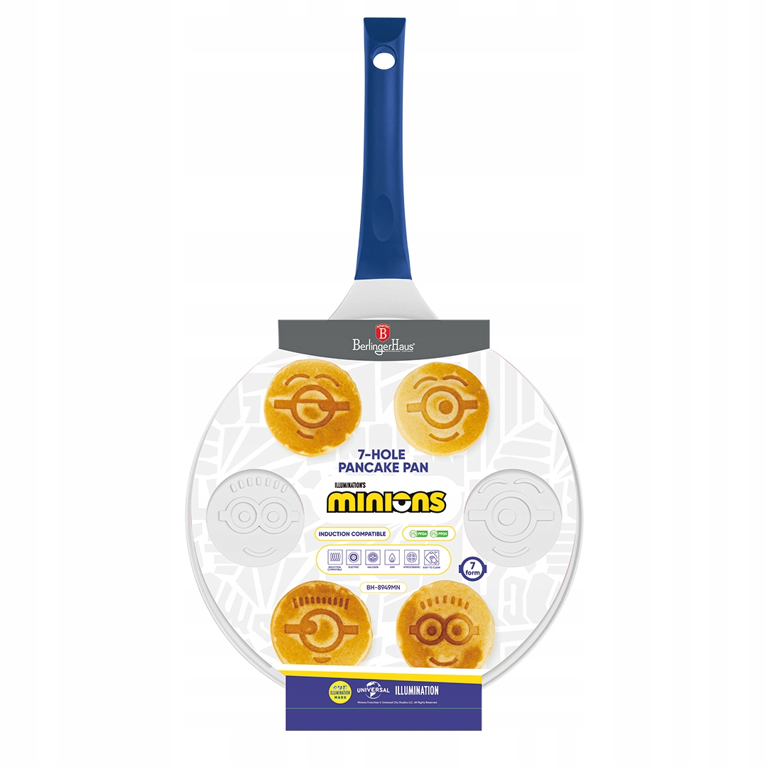Berlinger Haus Minions ponev za mini palačinke 26 cm, 7 vdolbin z emoji motivi, indukcija - slika 5