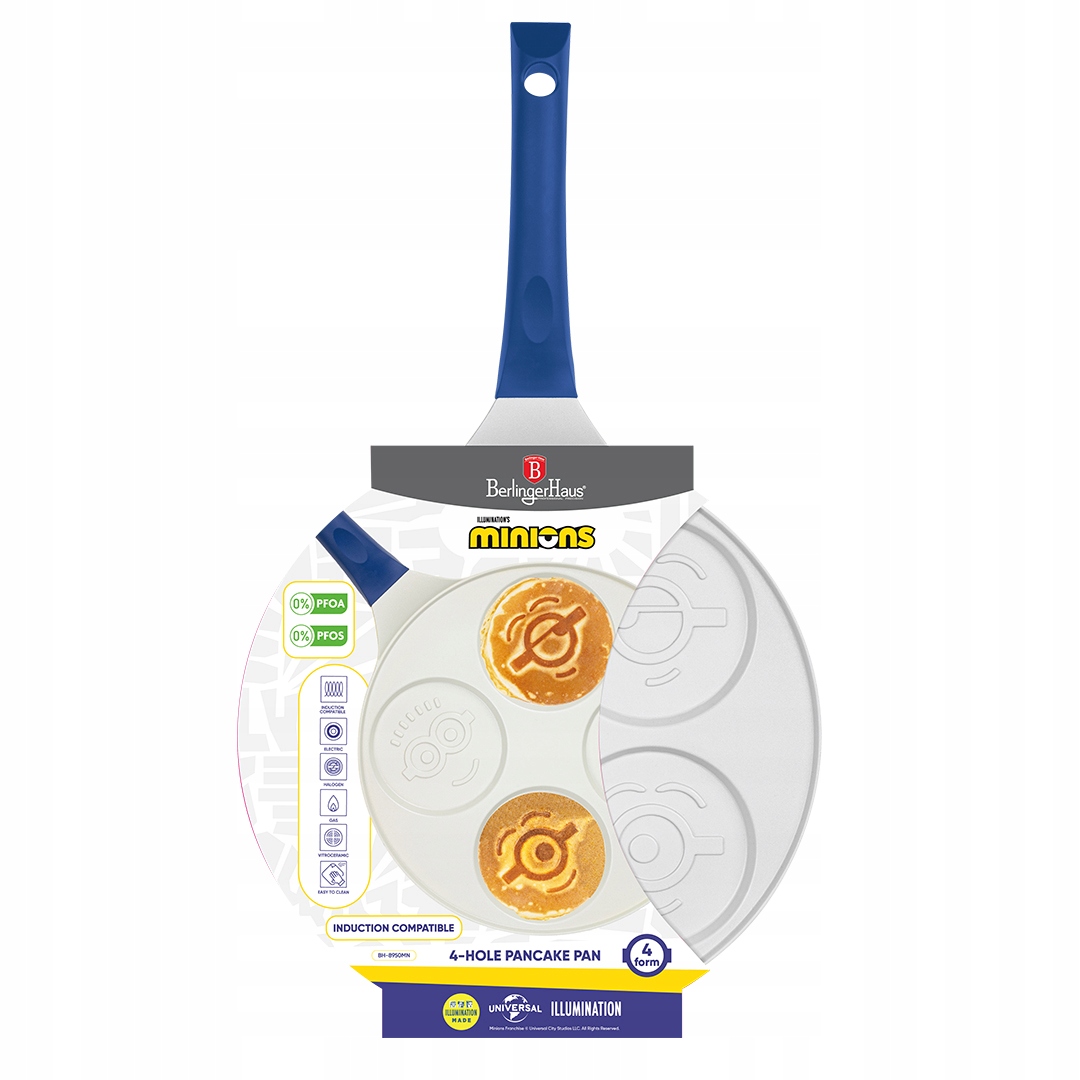 Berlinger Haus Minions ponev za mini palačinke 26 cm, 4 vdolbine z emoji motivi, indukcija - slika 5