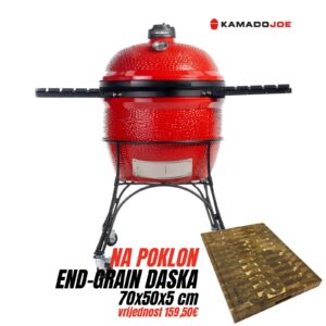 Kamado Joe Big Joe Series I keramični žar na oglje 61 cm s podvozjem + Chef Pro End-grain masivna deska 70 x 50 cm
