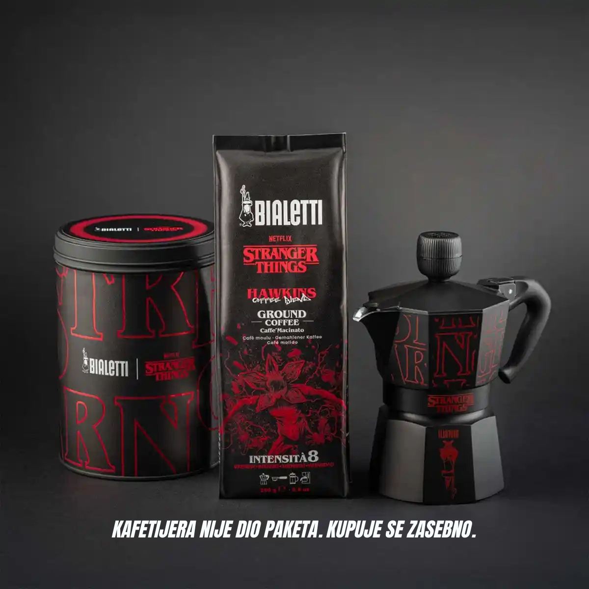 Bialetti Stranger Things mleta kava v pločevinki 250 g, mešanica 50 % arabica in 50 % robusta, intenzivnost 8 - slika 4