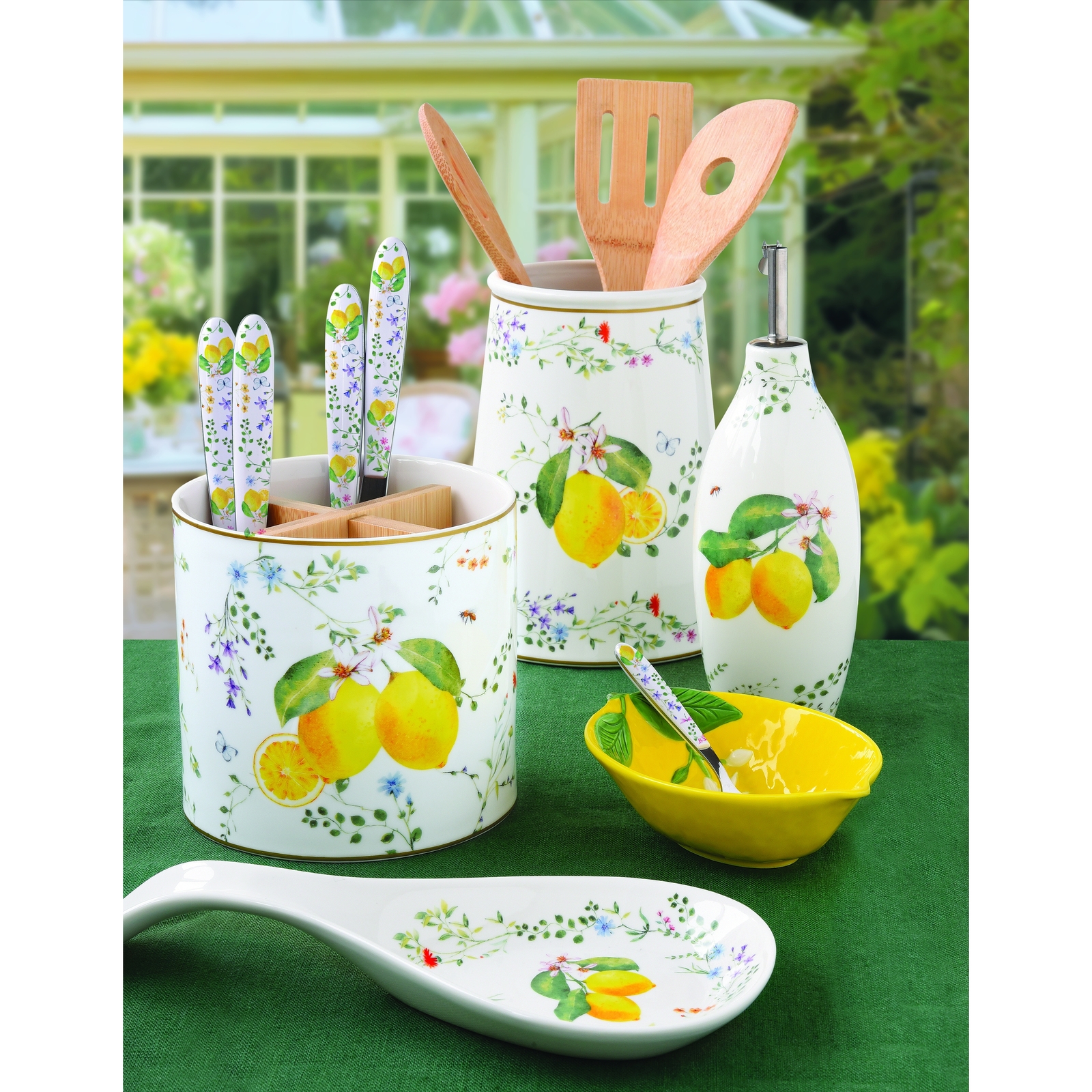 Easy Life Fleurs et Citrons komplet 4 skledic za prigrizke 4 v 1, porcelan z motivom limon - slika 6
