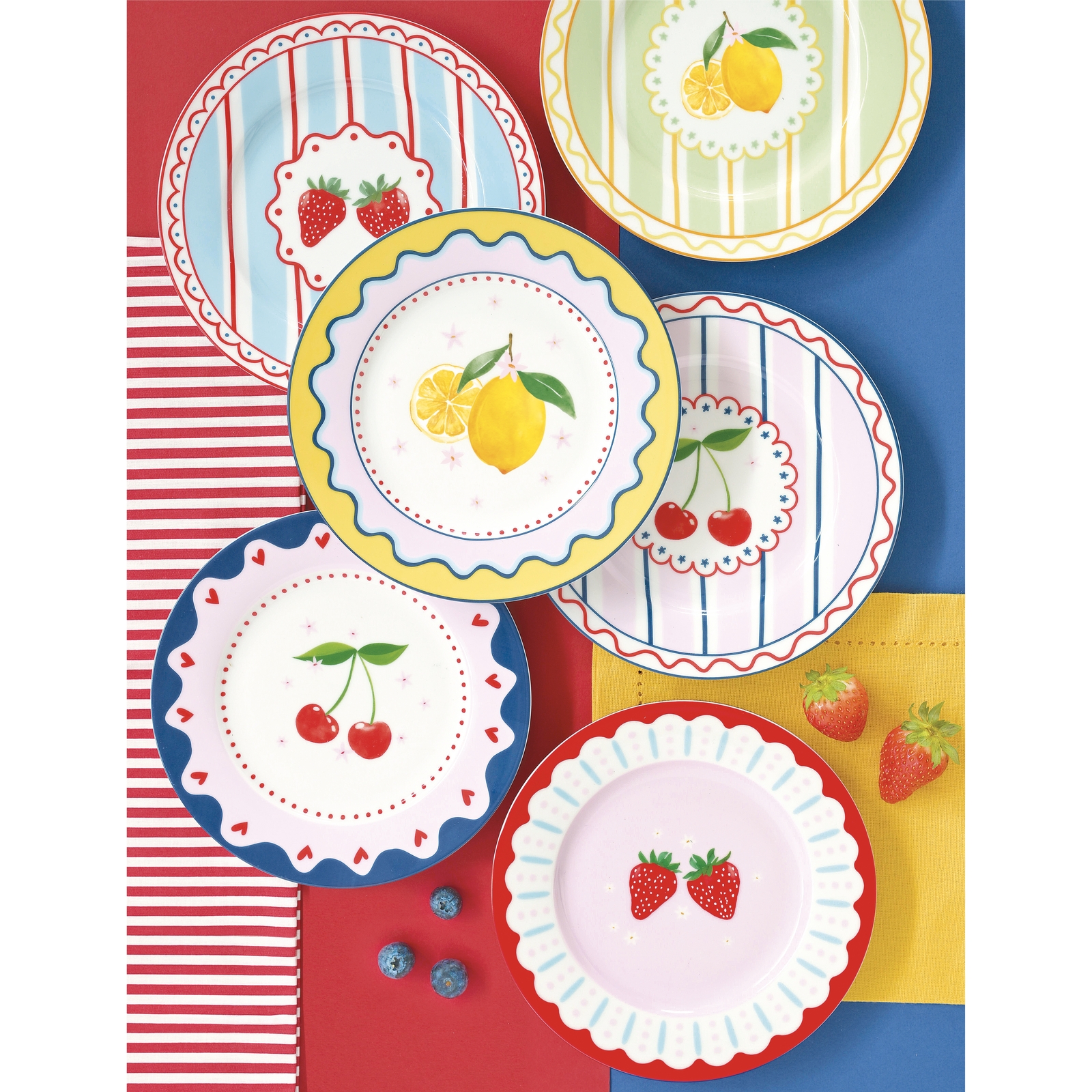 Easy Life Fruit Mania komplet 6 porcelanskih skodelic za kavo 110 ml s podstavki iz bambusa - slika 5