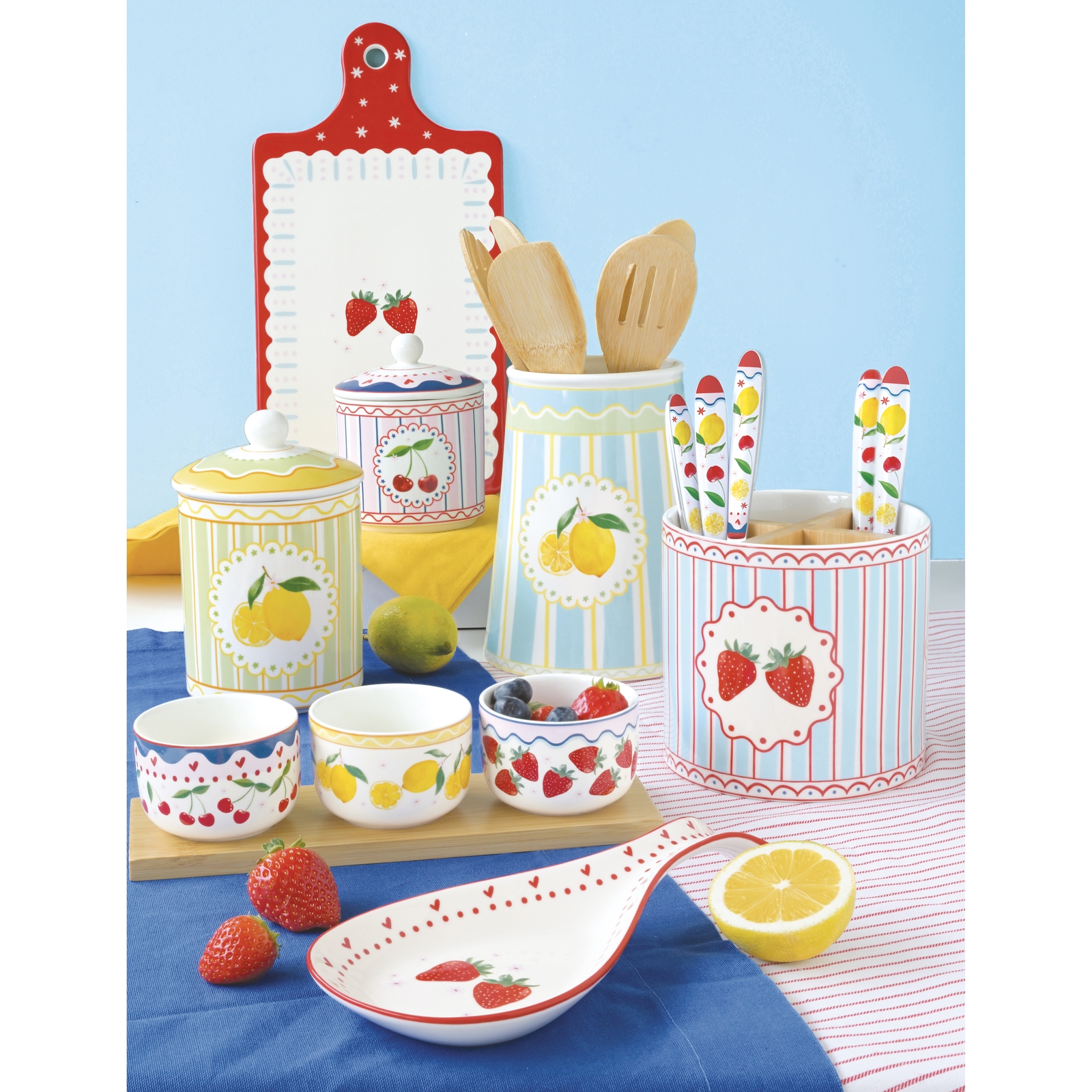 Easy Life Fruit Mania komplet 6 porcelanskih skodelic za kavo 110 ml s podstavki iz bambusa - slika 6