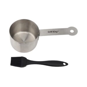 Set za BBQ omake Grill King BBQ Sauce Set, inox posoda 430 ml in silikonski čopič, 23,5 cm