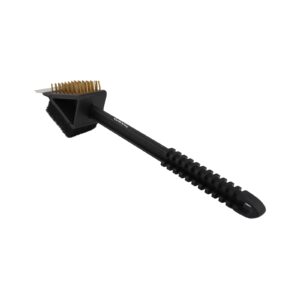 Krtača za čiščenje žara Grill King BBQ PowerClean 3v1, 36 cm, medeninasta vlakna in inox strgalo