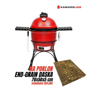 Keramični žar na oglje Kamado Joe Classic Joe Series I 46 cm s podvozjem + masivna deska Chef Pro End-grain 70x50 cm