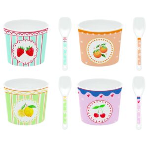 Easy Life Fruit Mania porcelanski komplet za sladoled 2 v 1, skodelica in ลพliฤka, za 1 osebo