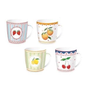 Easy Life Fruit Mania porcelanska skodelica v darilni ลกkatlici, komplet za 1 osebo