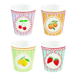 Set skodelic za kavo Easy Life Fruit Mania 4v1, set za 4 osebe, za mikrovalovno pečico in pomivalni stroj