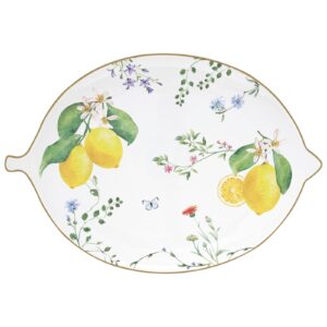 Easy Life Fleurs et Citrons kroลพnik za postreลพbo, porcelanska serija z motivom limon