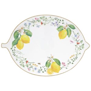 Easy Life Fleurs et Citrons kroลพnik za postreลพbo, porcelanska serija z motivom limon