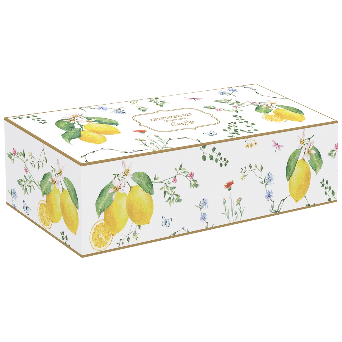 Easy Life Fleurs et Citrons komplet 4 skledic za prigrizke 4 v 1, porcelan z motivom limon - slika 2