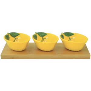 Easy Life Fleurs et Citrons komplet 4 skledic za prigrizke 4 v 1, porcelan z motivom limon