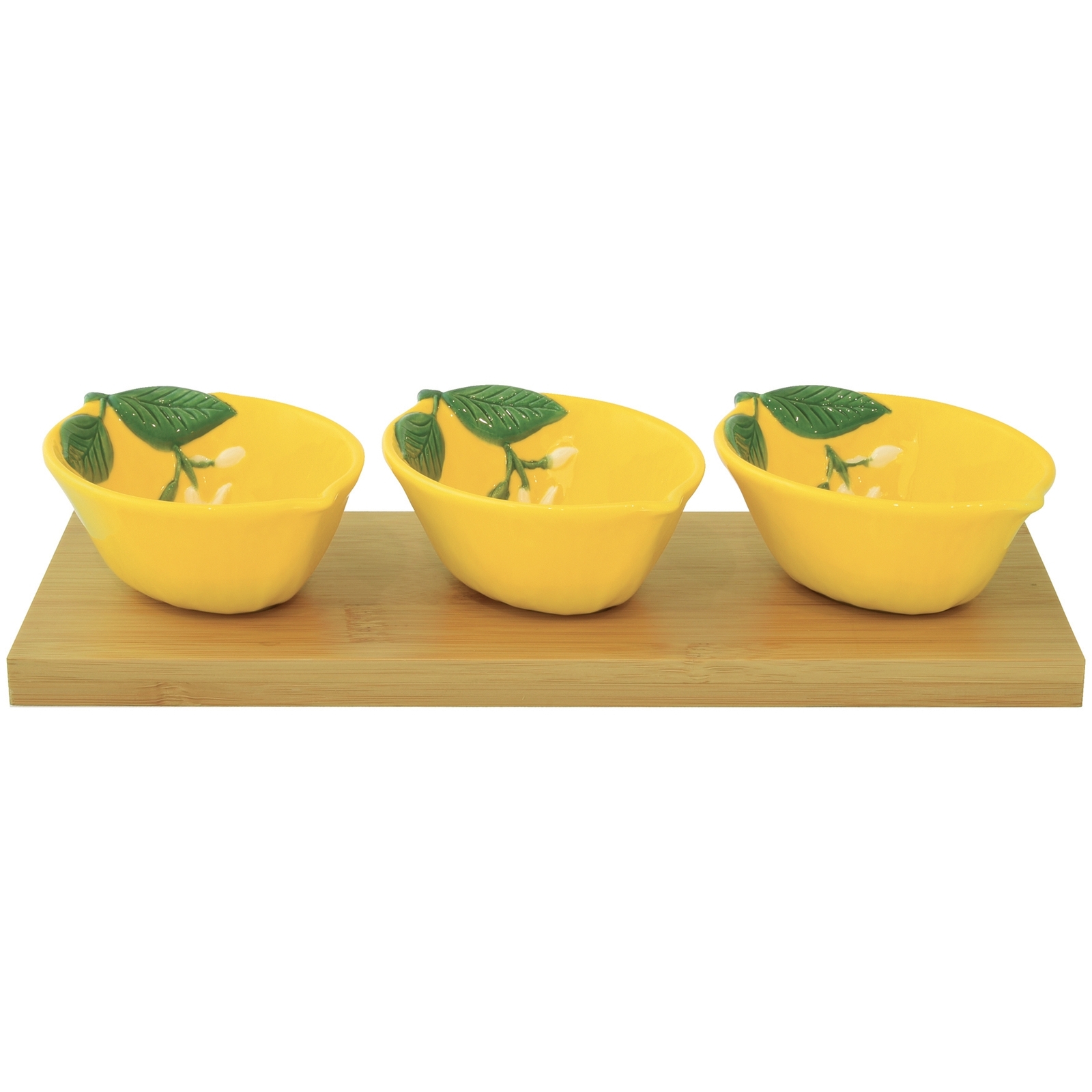 Easy Life Fleurs et Citrons komplet 4 skledic za prigrizke 4 v 1, porcelan z motivom limon